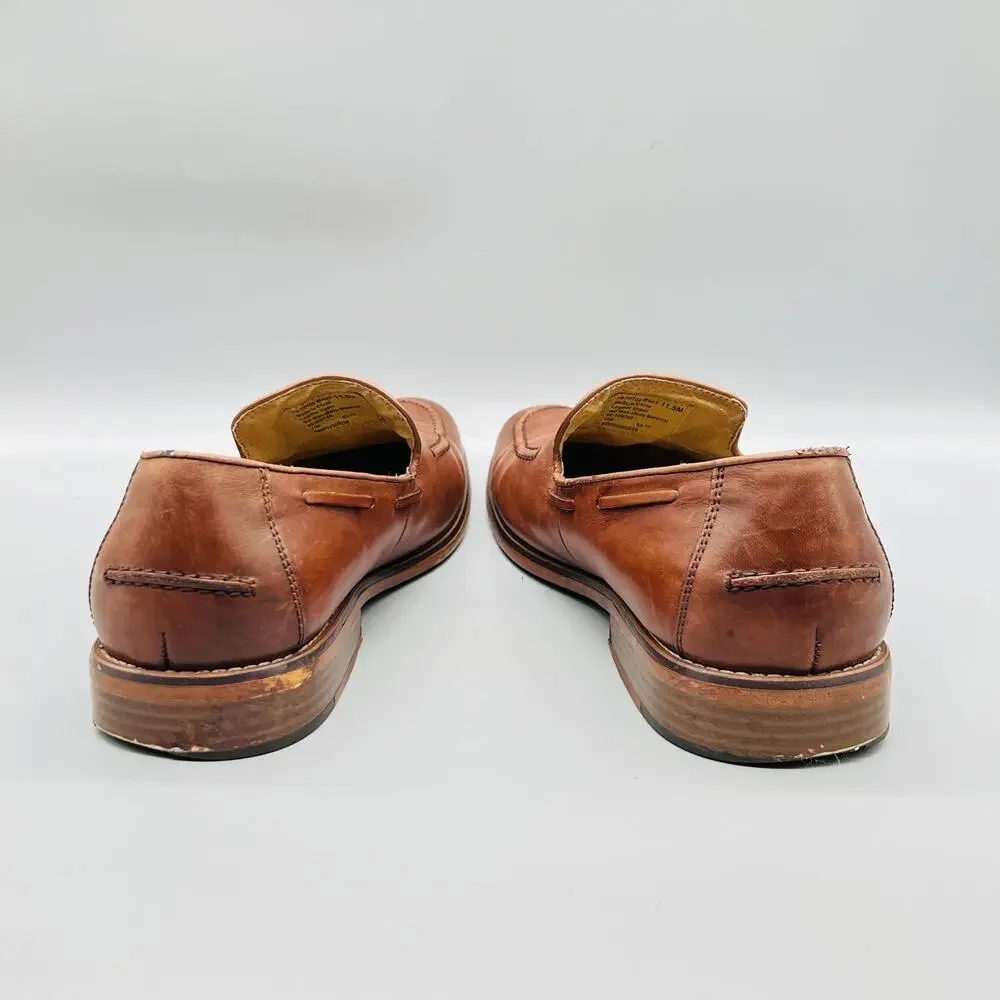 GH Bass & Co Shoes Mens 11.5 Brown Leather Tassel Loafers Slip On Dress Classic